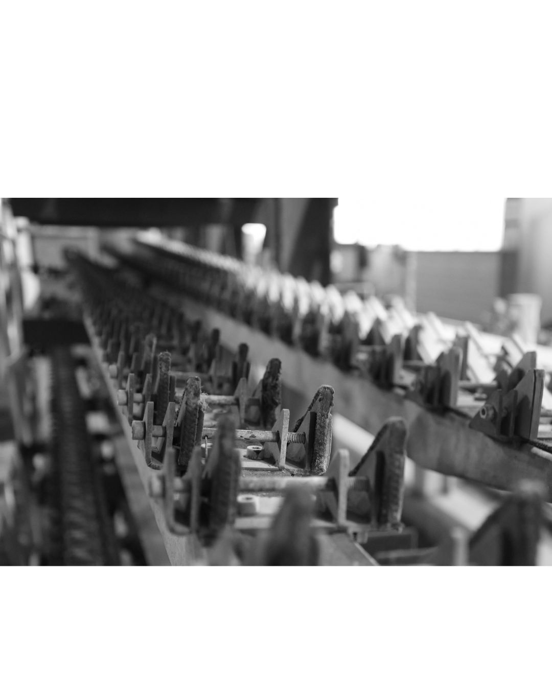Lace weaving machine in close-up showing detailed craftsmanship