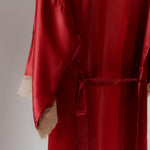 Rare Rose Pure Silk Nightdress & Robe close up