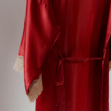 Rare Rose Pure Silk Nightdress & Robe close up