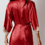 Rare Rose Pure Silk Nightdress & Robe from back