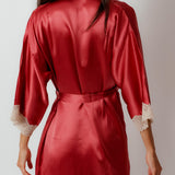 Rare Rose Pure Silk Nightdress & Robe from back