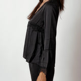 3-Piece Black Lace Pajama Set image 2