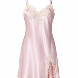 Berry Silk Dress-100% mulberry pink cutie slip