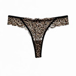 Leopard print thong on a white background