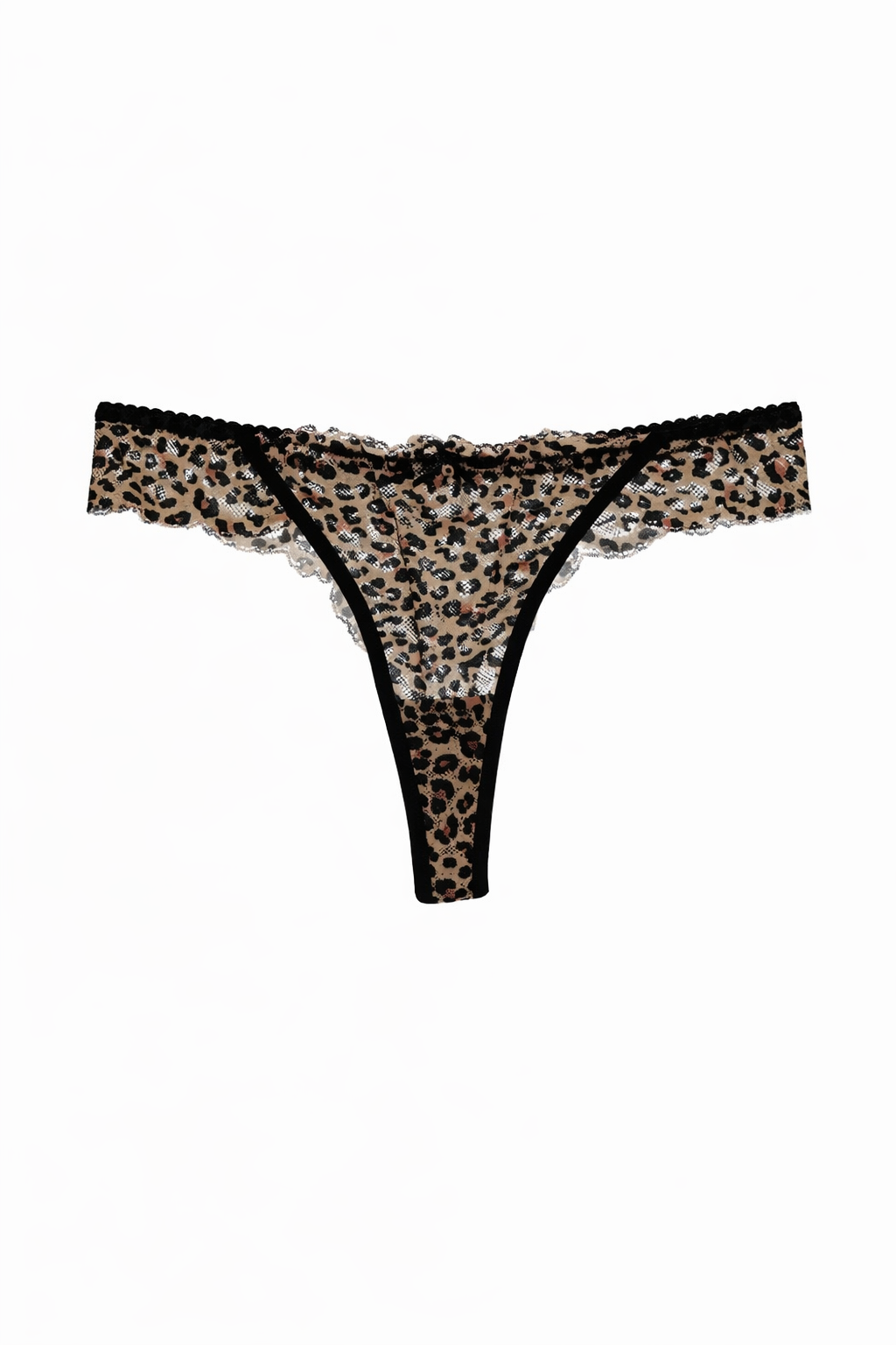 Leopard print thong on a white background
